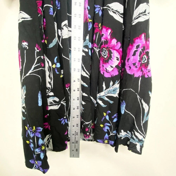Express XS Floral Cold Shoulder Tank Dress Black Purple Blue Summer Vacation - Picture 9 of 9